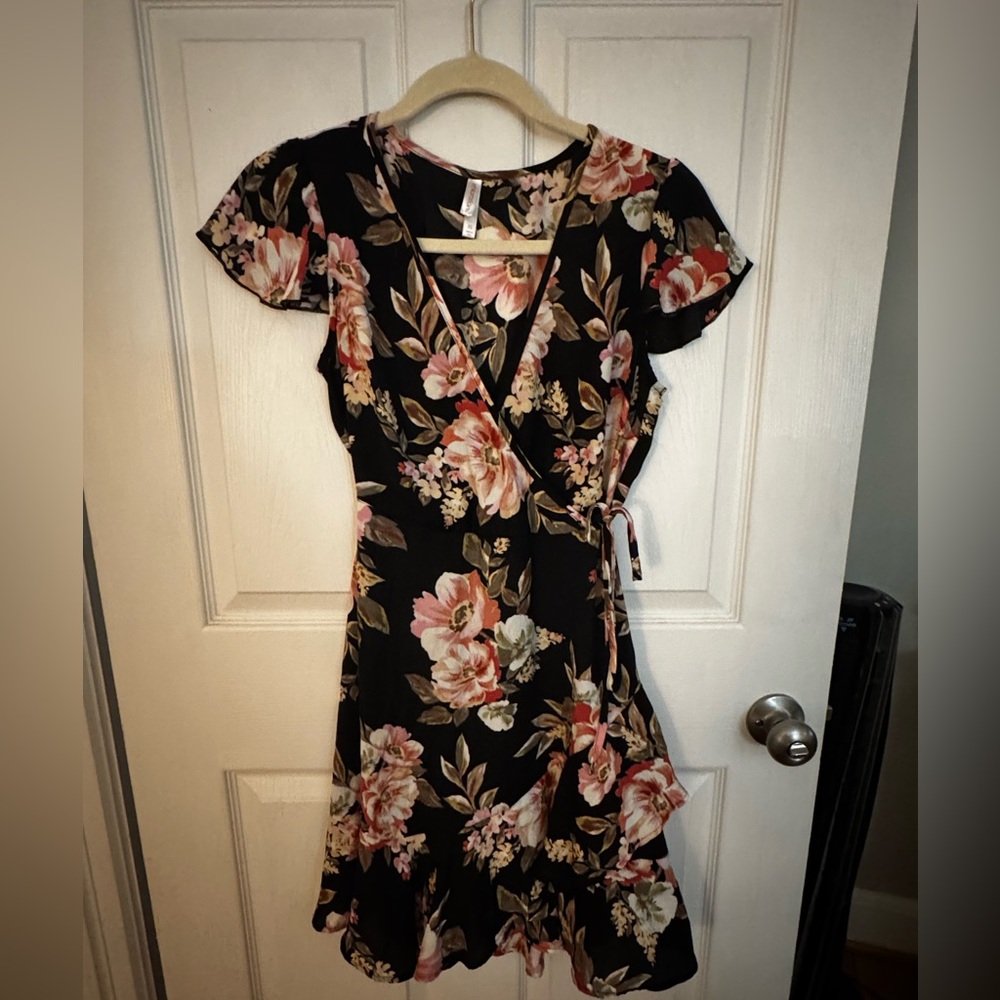 Xhilaration Black Floral Mini Dress